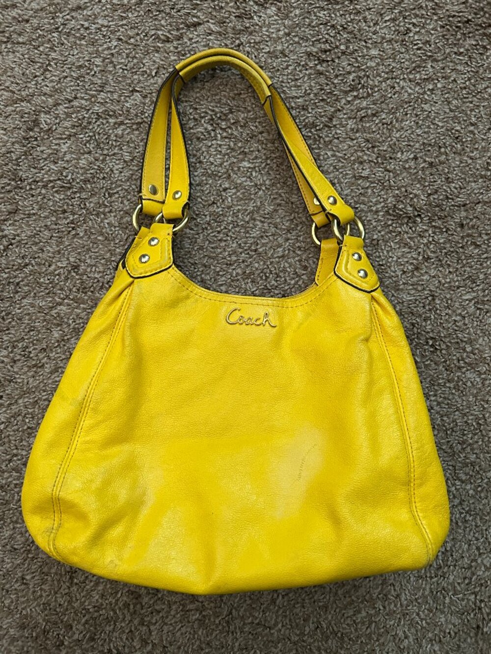 Coach F21926 Ashley Yellow Hobo Handbag - Picture 1 of 4
